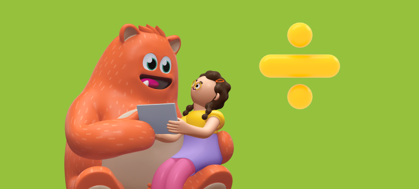 Ed prodigy mascot with student division sign