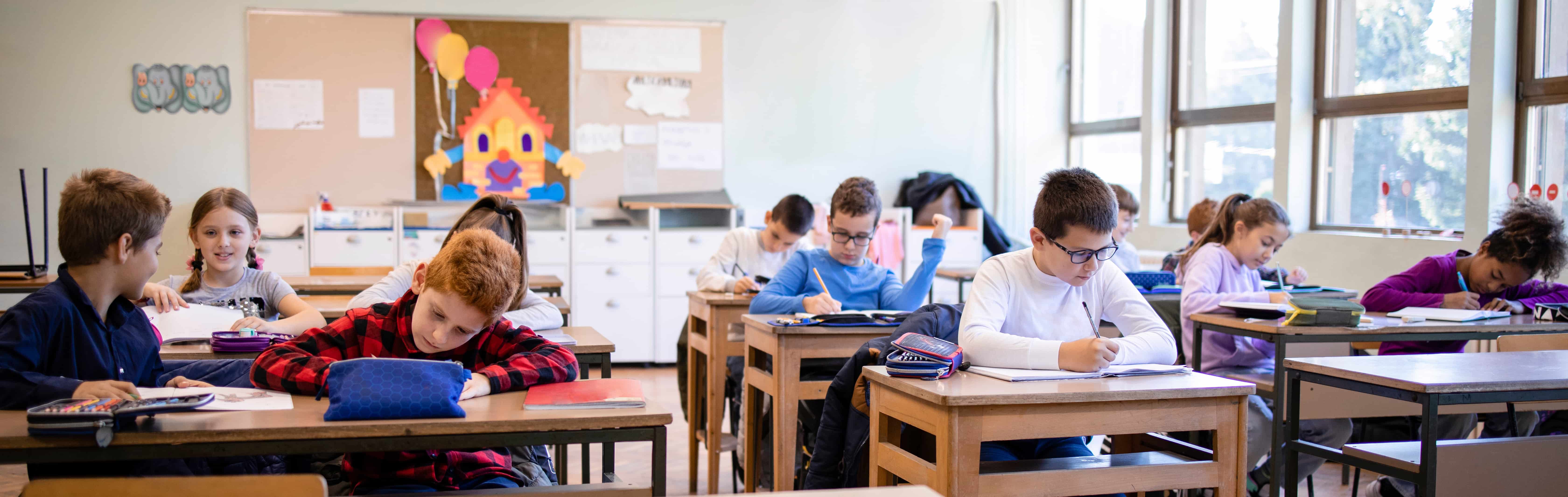 Students taking a test