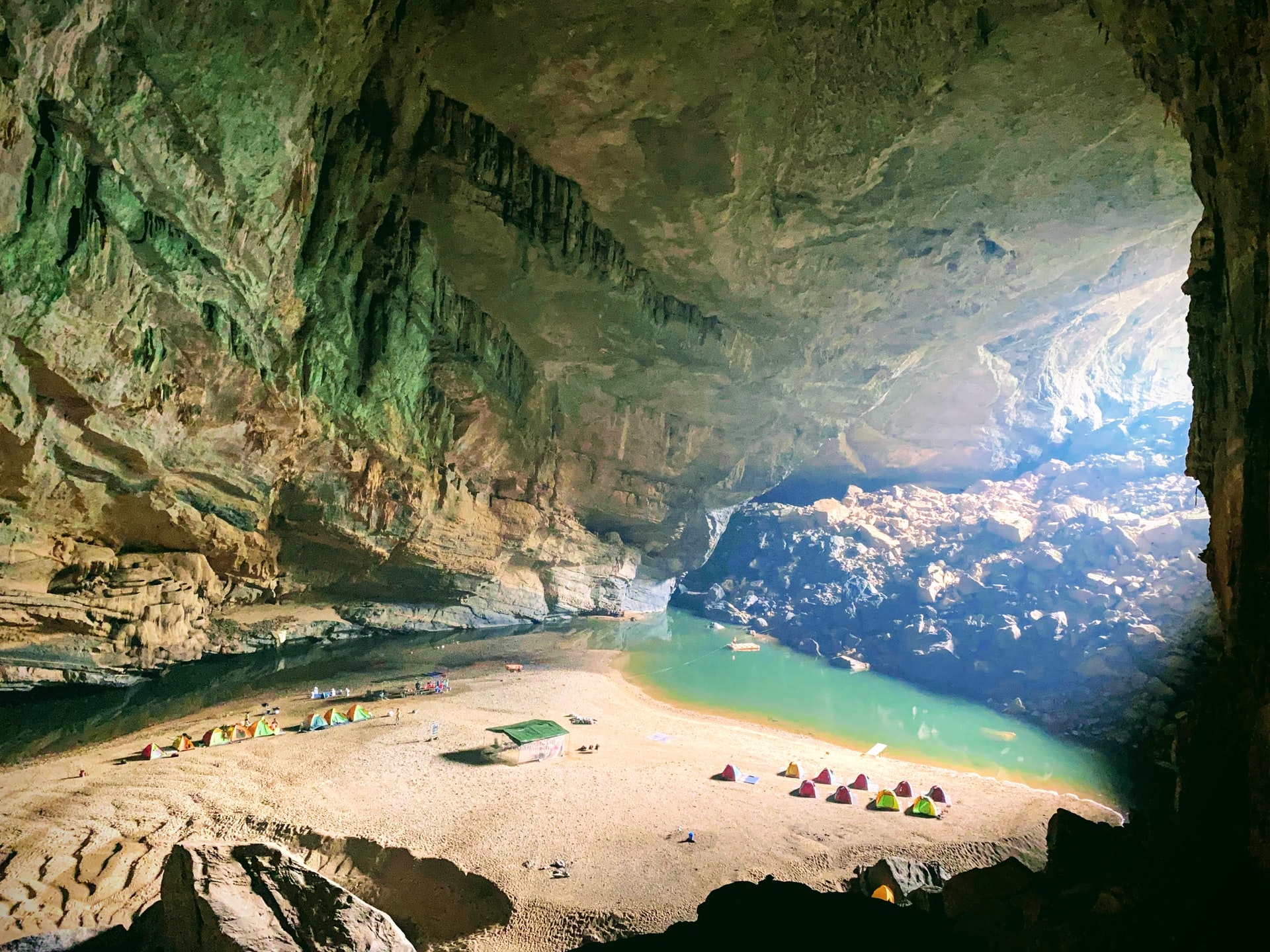 Inside shot of Son Doong, the largest cave in the world, in Vietnam.