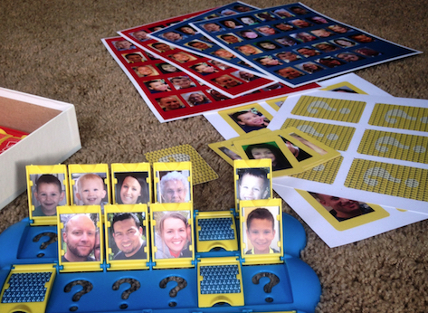 Customized "Guess Who?" game board with photos of players
