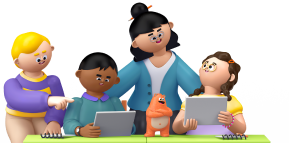 Teacher with students illustration