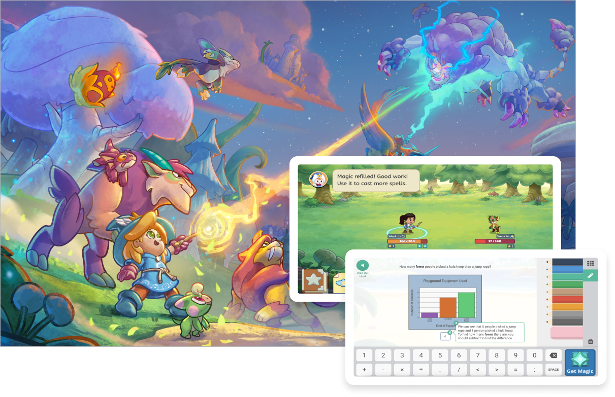 Prodigy game play battle and tablet