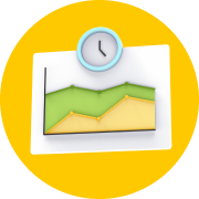 graph and clock on tablet