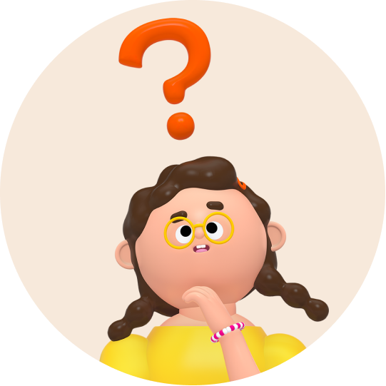 Character illustration with question mark