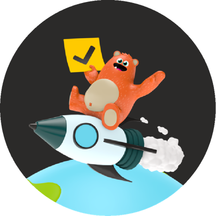 Ed prodigy mascot on rocket ship