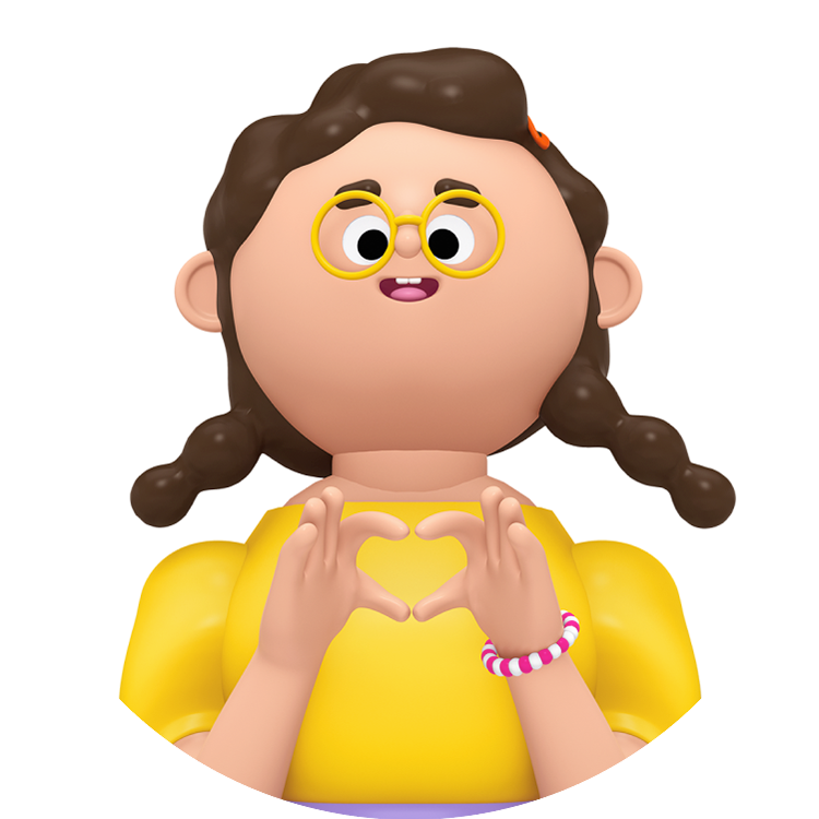 Student heart shape hands