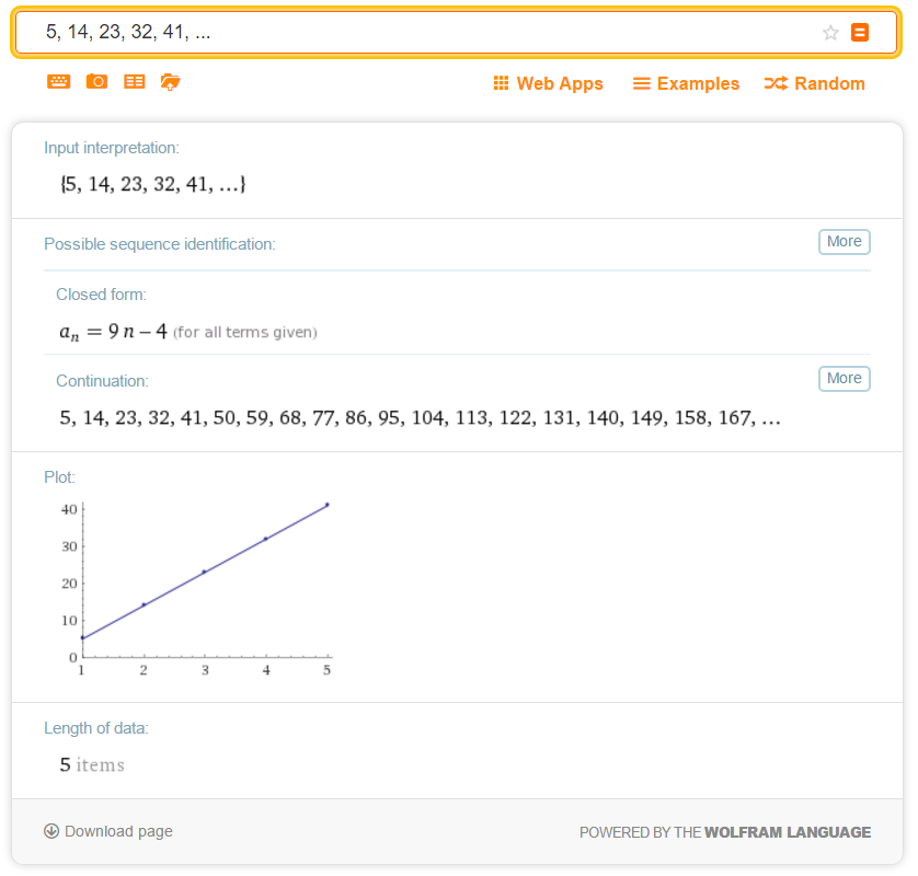 The math website for kids called WolframAlpha Math