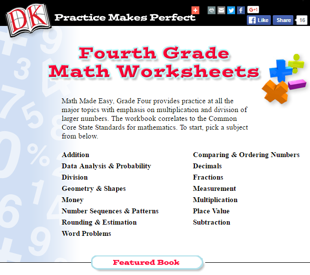 The math website for kids called Teacher Vision