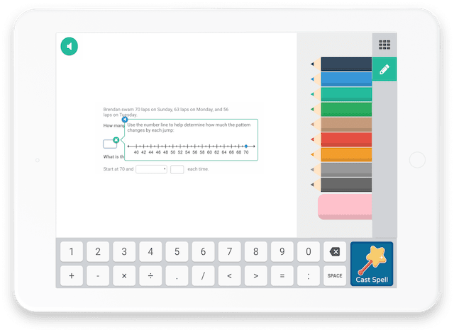 An example math question a child receives in a Prodigy Math Game battle.